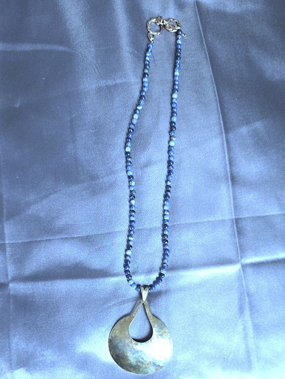 Dominique Dinouart Vintage Artisan Handmade sterling silver Solalite Necklace
